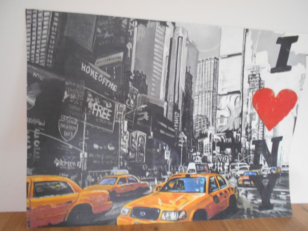 Peinture Taxis Newyorkais I love New-York en parfait �tat 20 Retiers (35)