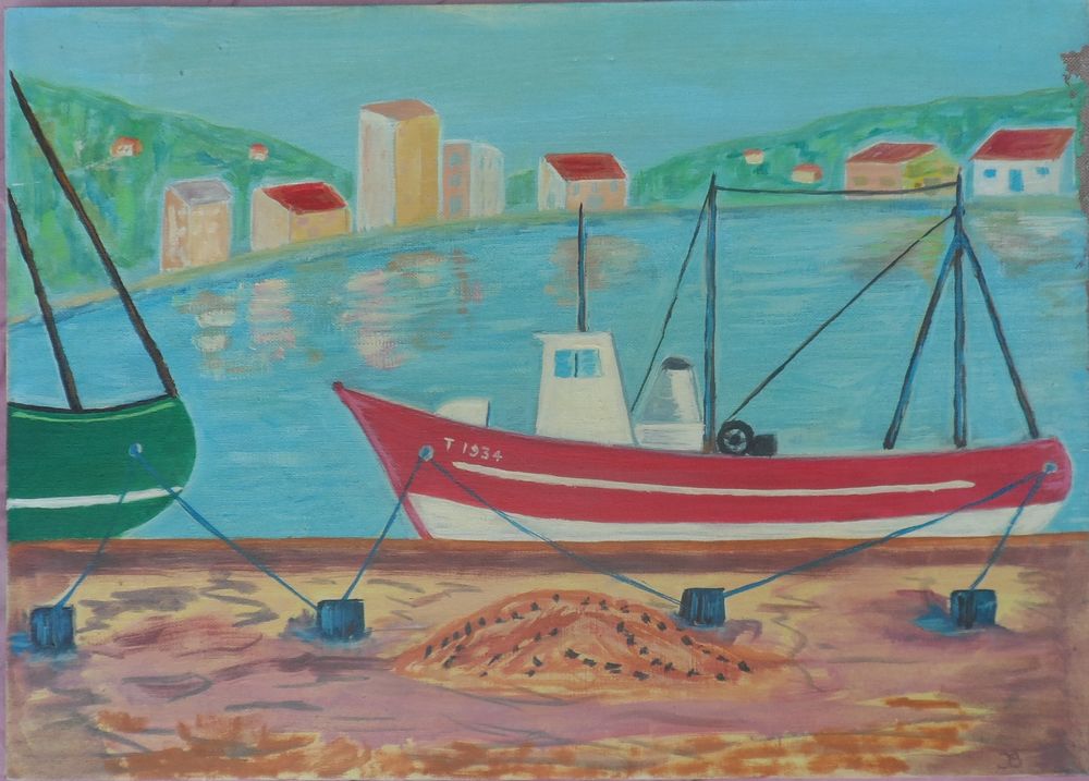 Peinture sur toile bateau � l'ancre � Tarragone 33 x 46
50 Castries (34)