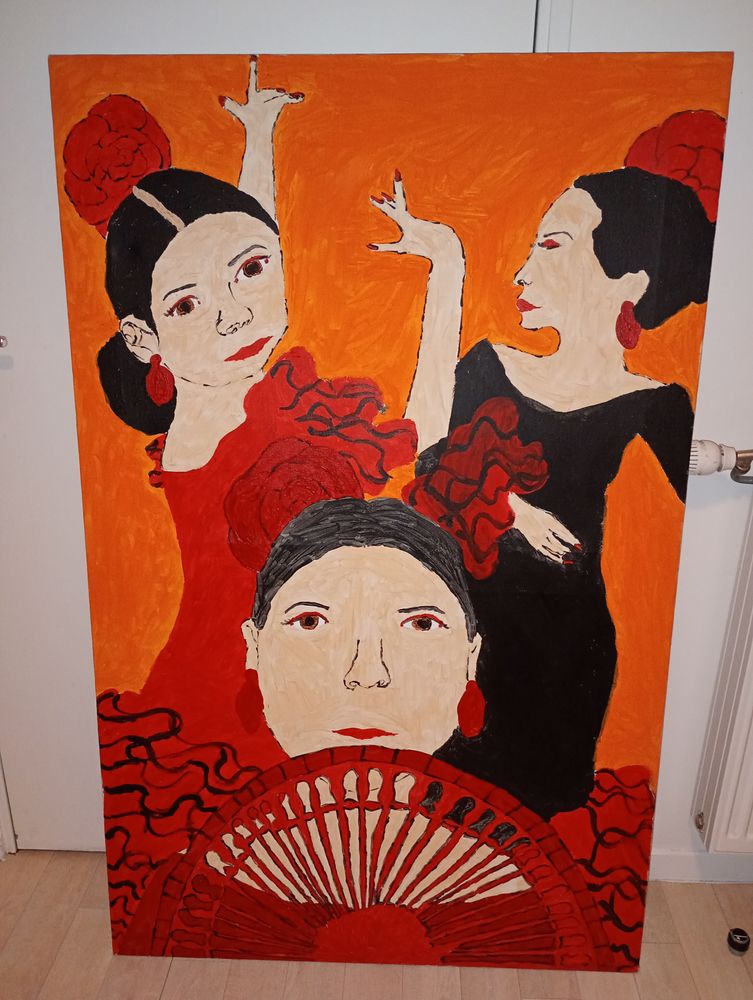 Peinture sur toile danseuses espagnoles 200 Paris 17 (75)