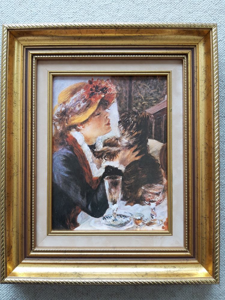 Peinture sur toile d une jeune fille avec le chien de RENOIR 200 Caen (14)