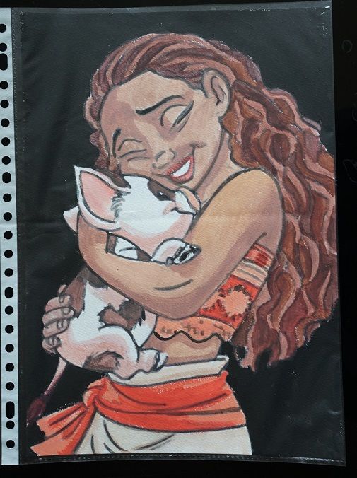 bl - peinture - pua et vaiana - sur papier aquarelle format 4 Foug�res (35)