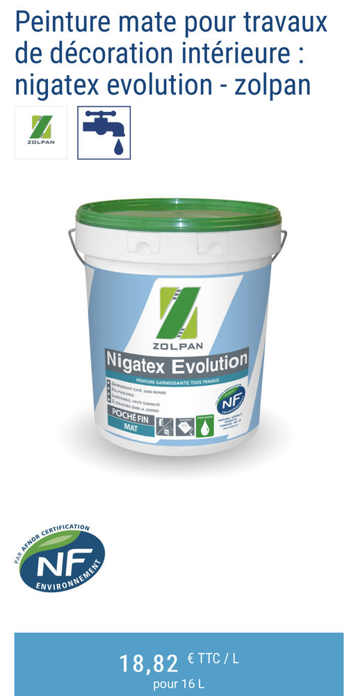 Peinture Zolpan blanc mat 170 Pau (64)