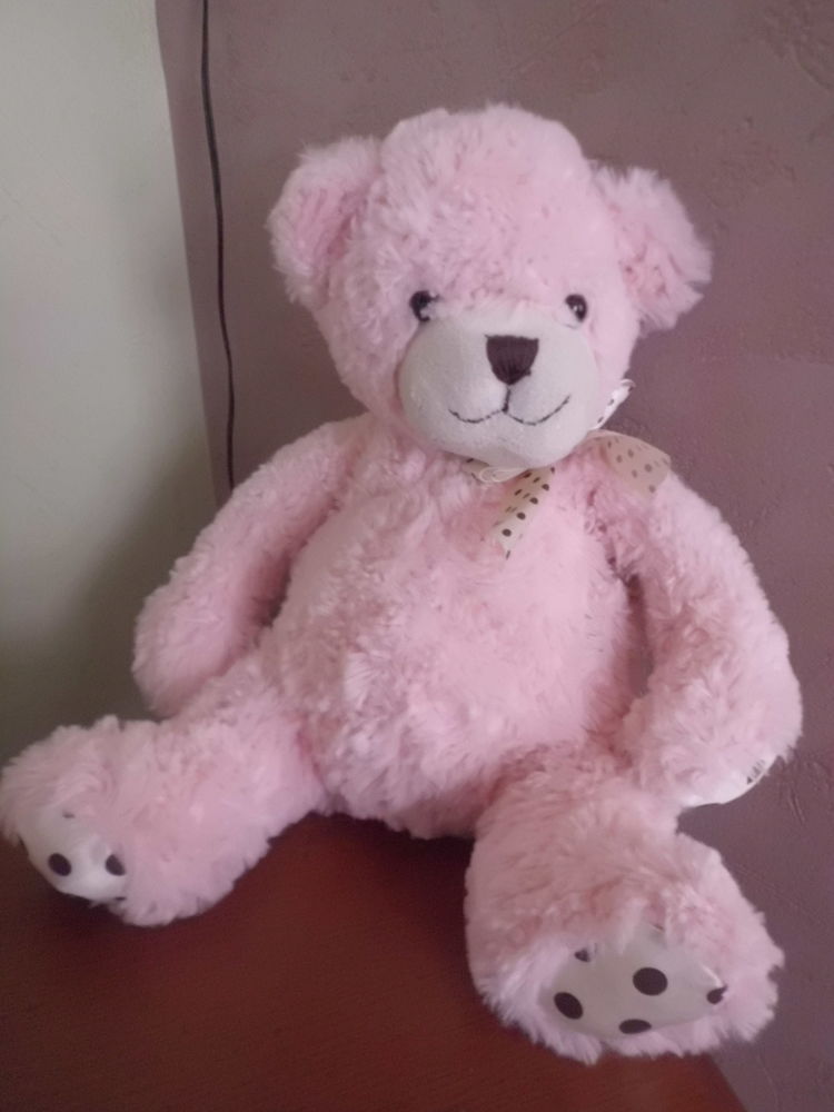 PELUCHE OURS ROSE ET TISSU SATIN 15 Oignies (62)
