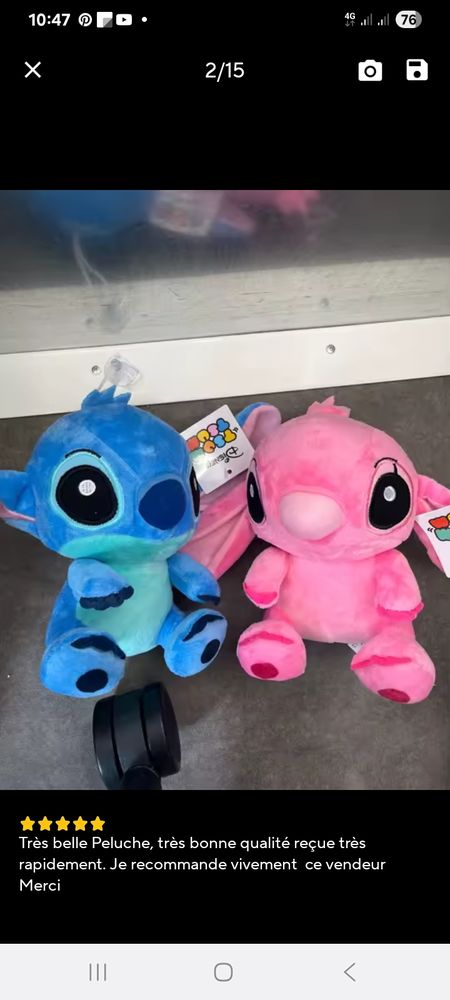 Peluche stitch et angel neuf 10 Salazie (97)