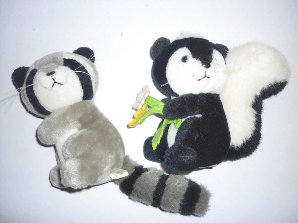 Peluches RATON LAVEUR & MOUFETTE (15 cm � R.DAKIN & CO 1985) 15 Loivre (51)