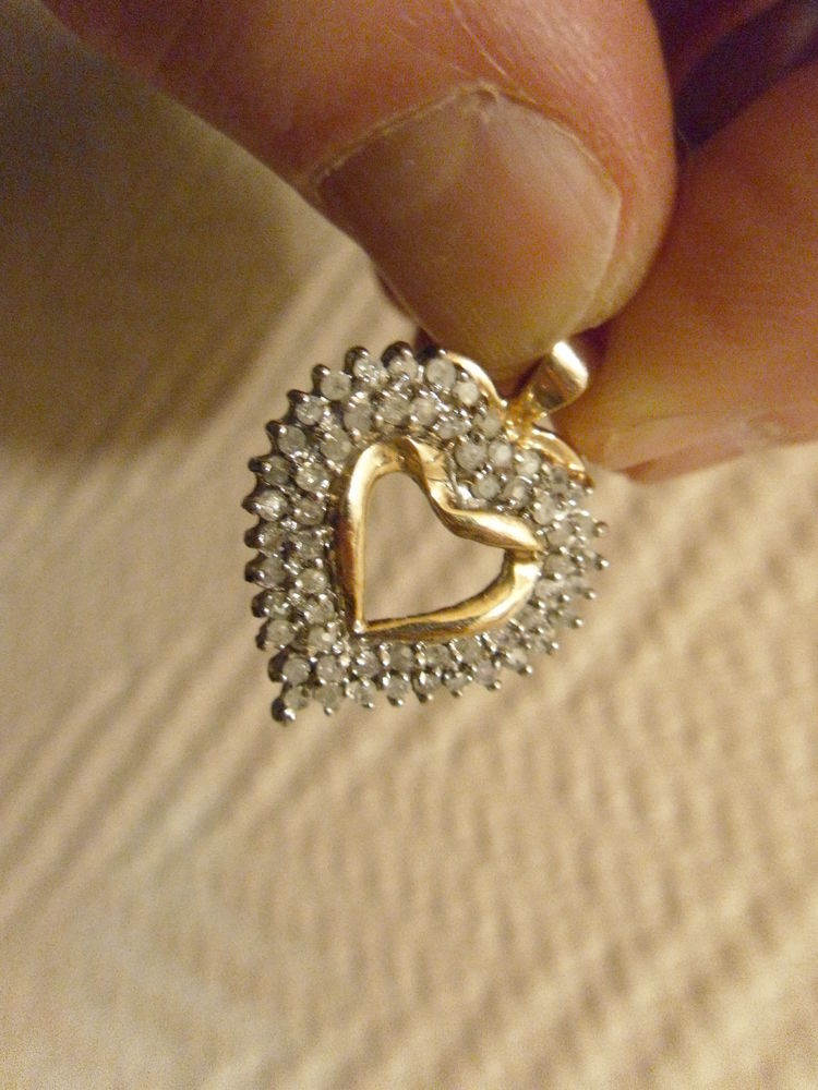 Pendentif Coeur Diamants & Or, 3 cm, Parfait Etat 175 Neuville-de-Poitou (86)