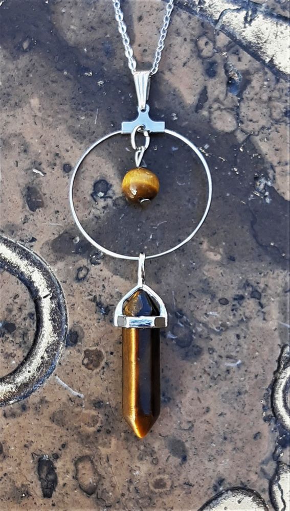 Pendentif Cr�ole Oeil de Tigre avec chaine 7 La Seyne-sur-Mer (83)