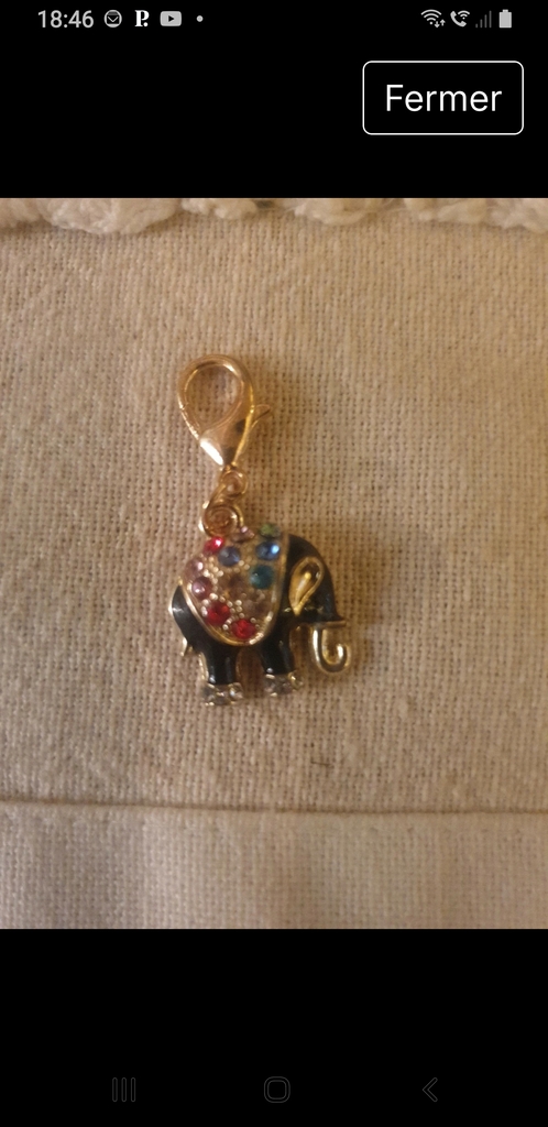 Pendentif �l�phant noir multicolore 3.5 Compans (77)