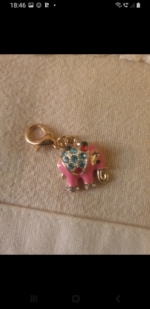 Pendentif �l�phant rose � strass 3.5 Compans (77)