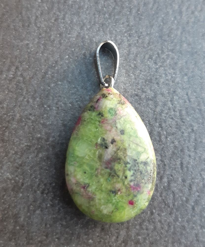 pendentif goutte rubis Zo�site sur b�li�re acier 4 La Seyne-sur-Mer (83)