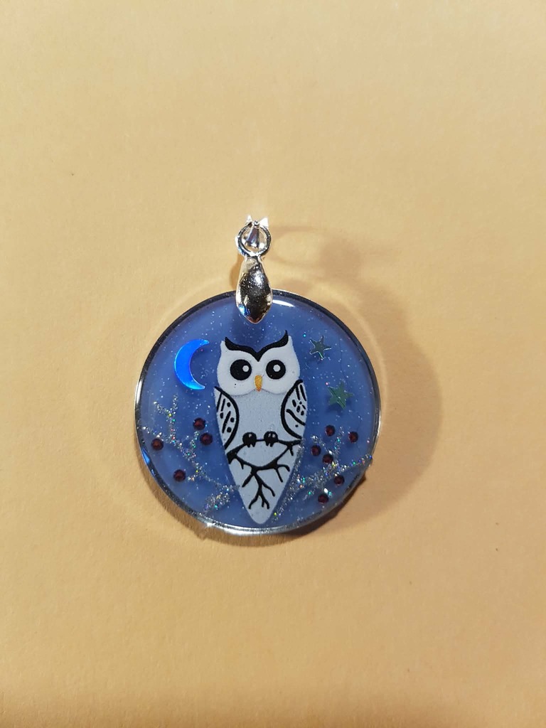 Pendentif hibou bleu 12 Montvicq (03)