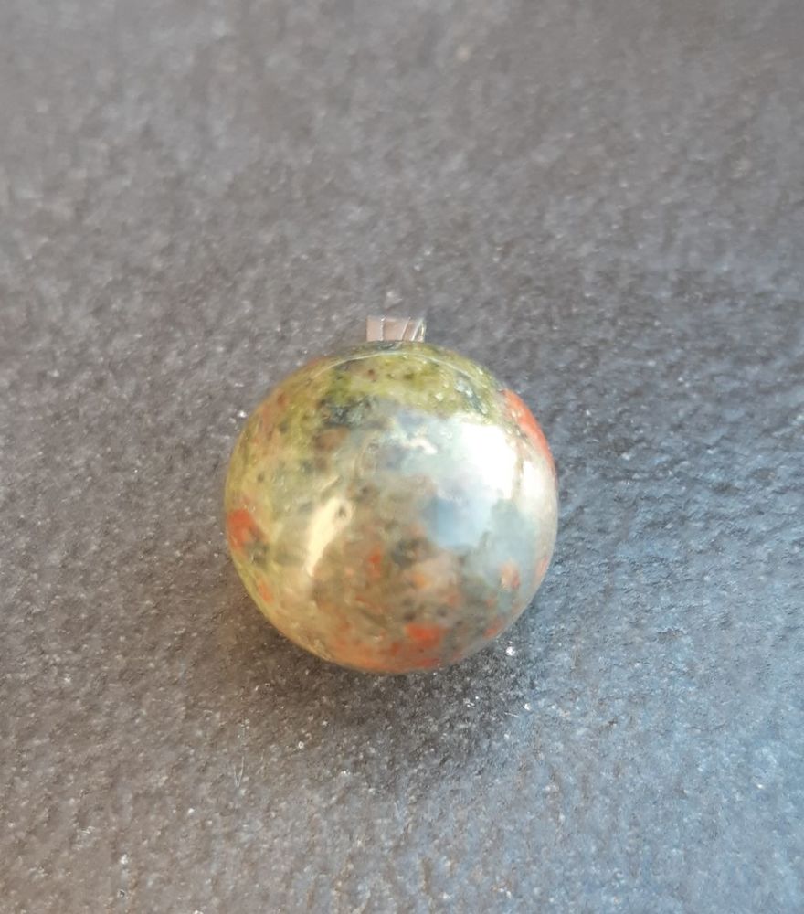 pendentif neuf sph�re pierre �pidote unakite 14 mm 3 La Seyne-sur-Mer (83)