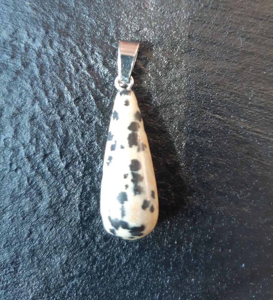 pendentif pierre goutte Jaspe Dalmatien 4 La Seyne-sur-Mer (83)