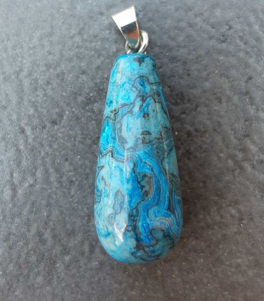 Pendentif pierre Malachite-Chrysocolle 6 La Seyne-sur-Mer (83)