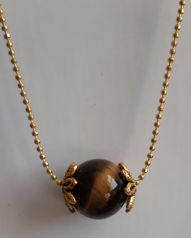 pendentif pierre oeil de Tigre de 8 mm avec cha�ne boule 4 La Seyne-sur-Mer (83)