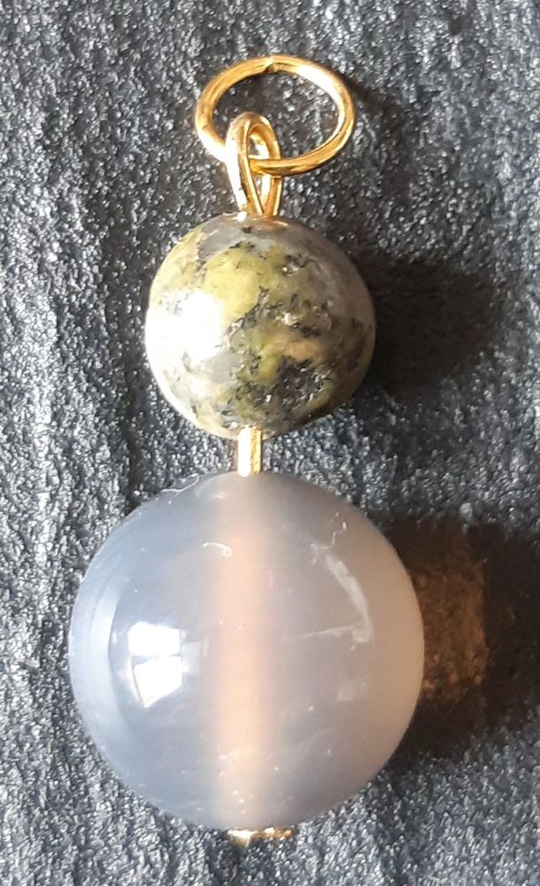 pendentif pierre rubis zo�site avec pierre quartz fum�e 4 La Seyne-sur-Mer (83)