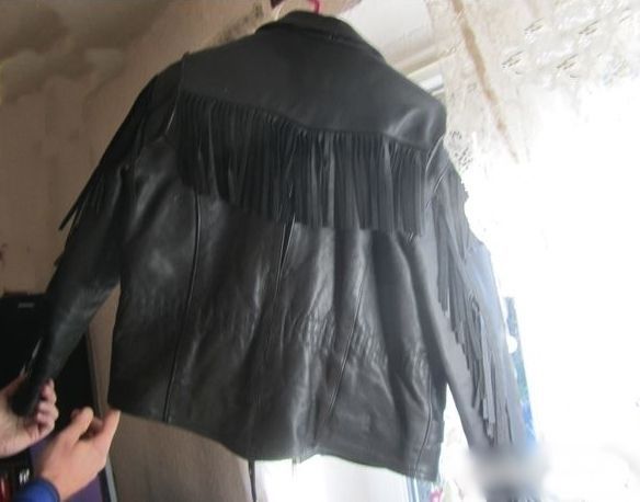 Perfecto cuir noir � franges 30 Al�s (30)