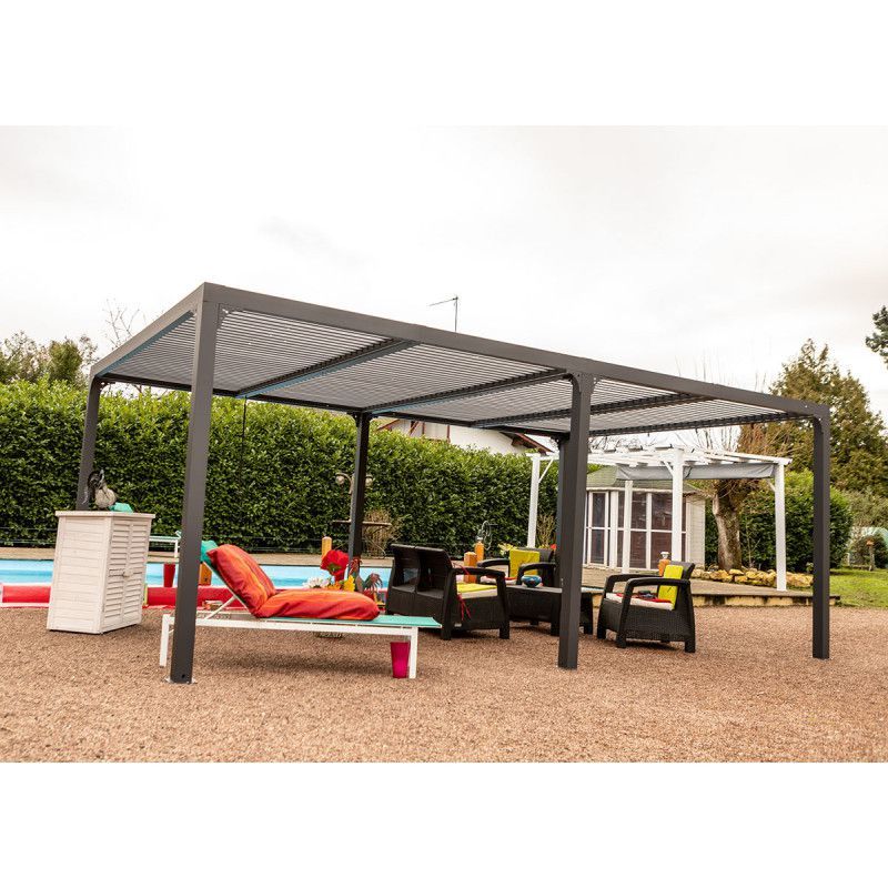 Pergola bioclimatique en aluminium 3,6 x 6 m 3093 Gragnague (31)