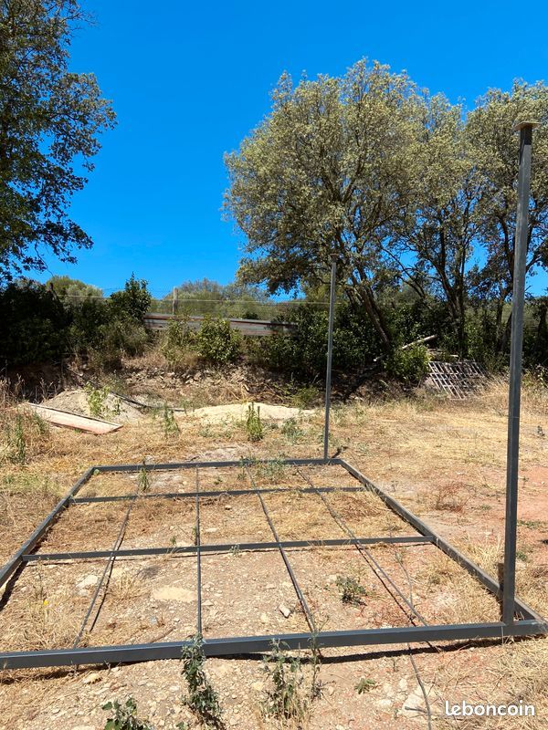 Pergola m�tal neuve adoss�e 3m x 4m x 2m50 de hauteur 320 Uchaud (30)