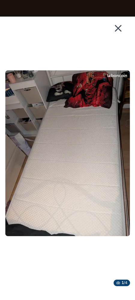Lit 1 personne sommier + matelas 200 Le Blanc-Mesnil (93)