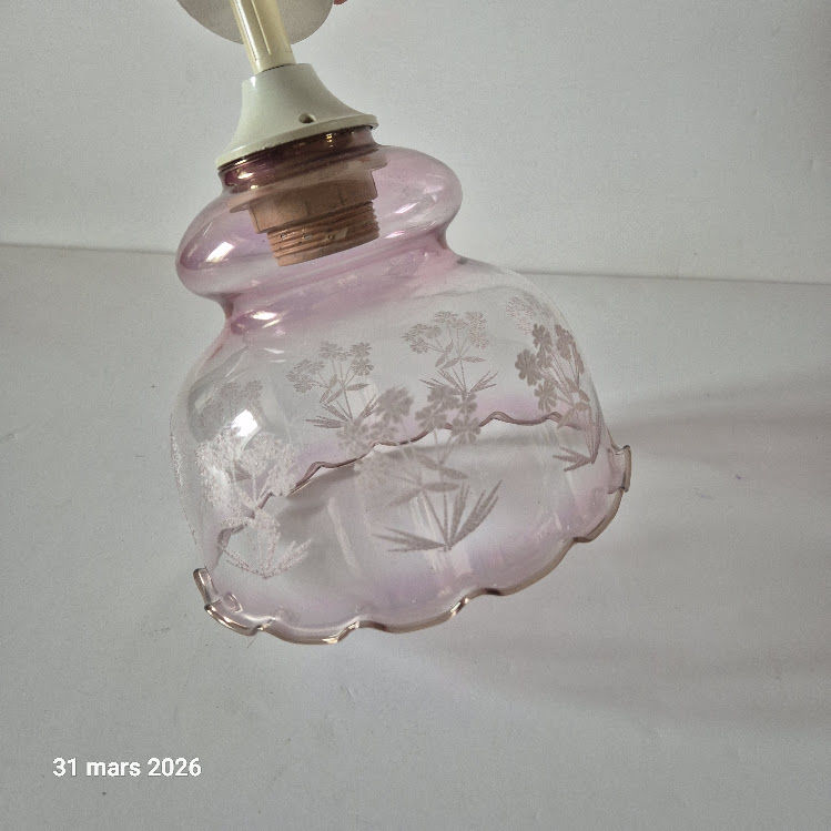 Petit lustre � fleurs pour entr�e, salon, cuisine,  en verre 15 Saumur (49)