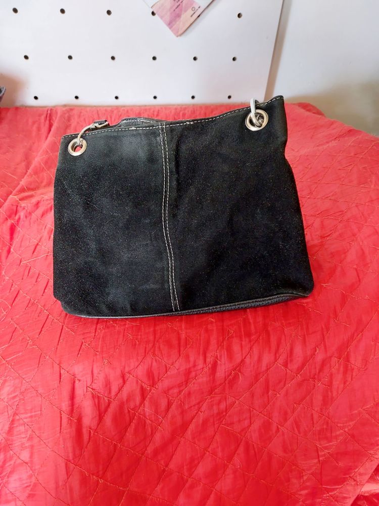 Petit sac �  main en cuir retourn�/daim noir 10 Avignon (84)
