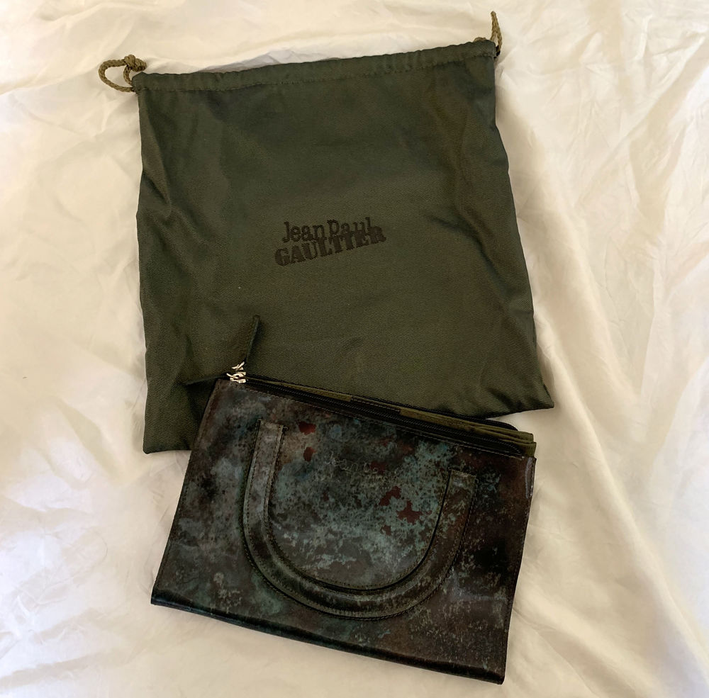 PETIT SAC A MAIN POCHETTE JEAN PAUL GAULTIER IRISE KAKI MODE 230 Nice (06)