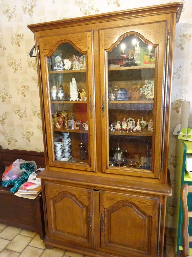 Petit meuble ancien vintage avec vitrine très bon état 120 Auxon-Dessous (25)