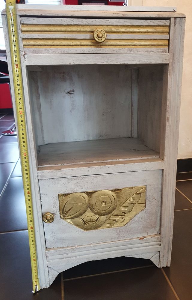 Petit meuble ancien Relook� Dessus plaque de marbre 49 Clermont-Ferrand (63)