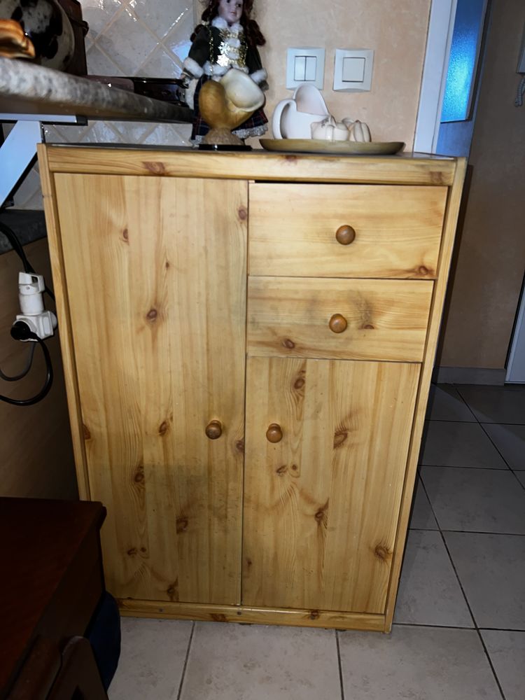 Petit meuble de rangement en bois blanc 40 P�rigueux (24)