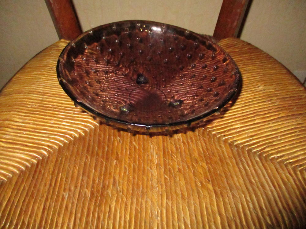 petit ravier en verre teint� violet transparent original 25 M�rignies (59)