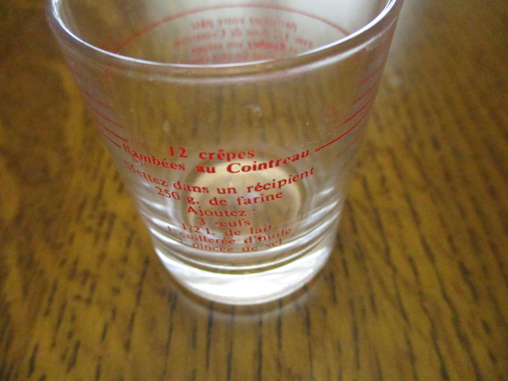 petit verre avec recette écrite dessus crèpes) 0 Mérignies (59)