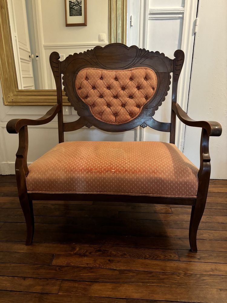 Petite banquette / fauteuil ancienne  dit  Love Seat   
65 Paris 6 (75)