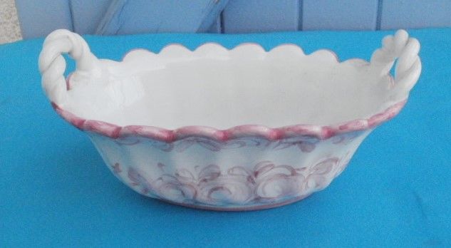 Petite corbeille ancienne en porcelaine blanc et rose 8 Montauban (82)