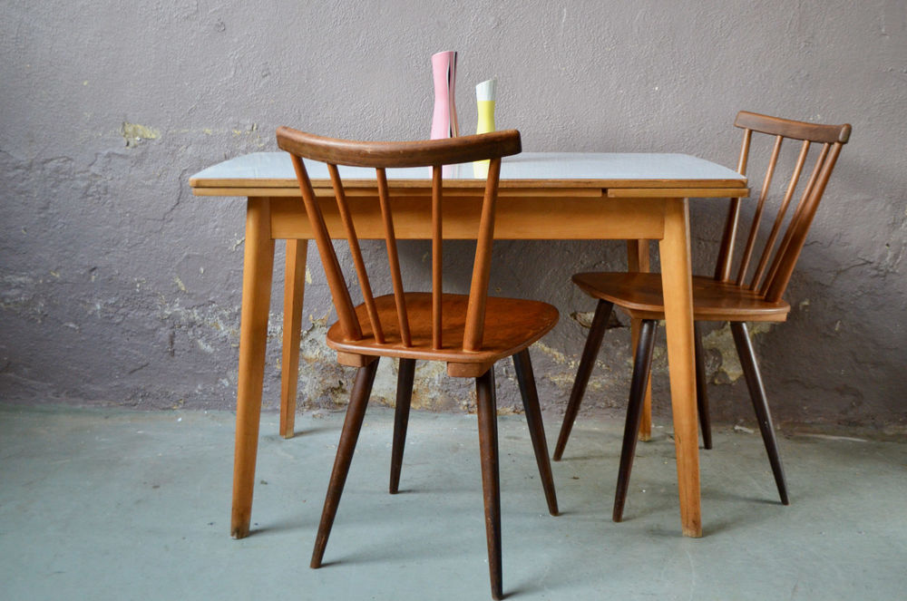 Petite table ancienne vintage scandinave bureau � rallonges 420 Wintzenheim (68)