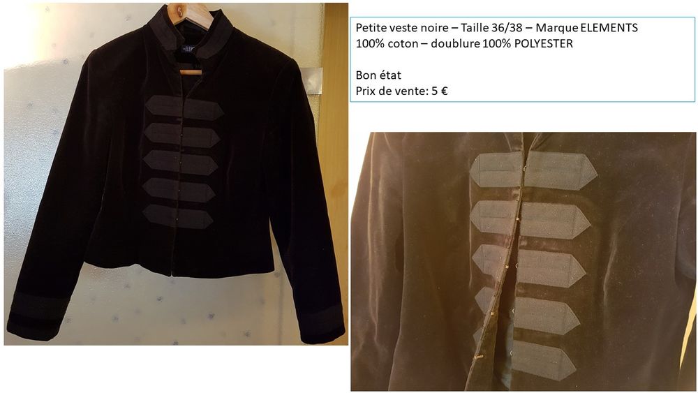 Petite veste noire ? Taille 36/38 5 Enghien-les-Bains (95)