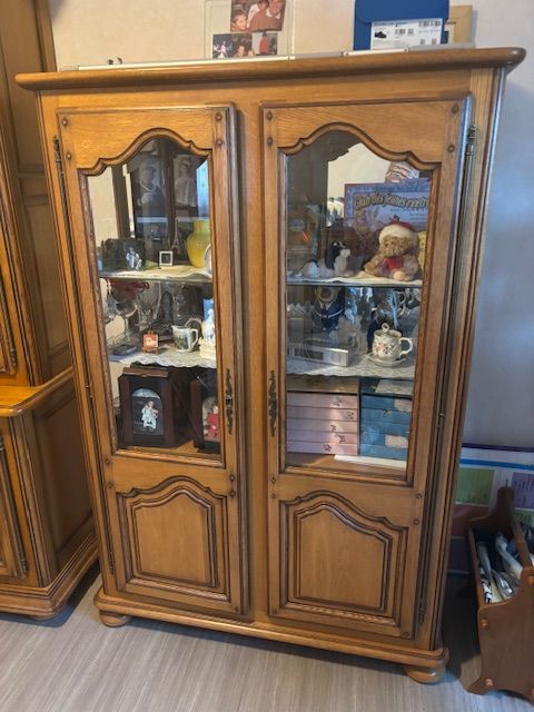 Petite vitrine ch�ne massif 165 Cl�rey (10)