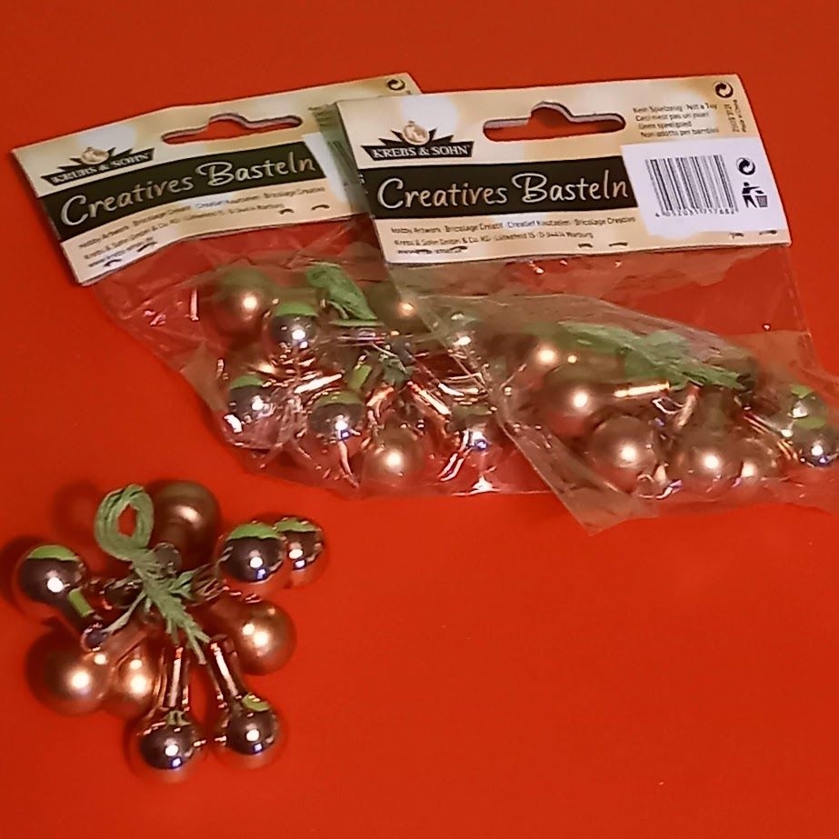 Lot de 36 petites boules brillantes et satin couleur or 4 Saumur (49)