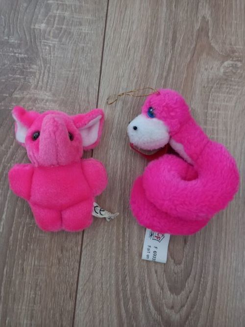 Lot de 2 petites peluches un �l�phant rose et un serpent ros 3 Villiers (86)