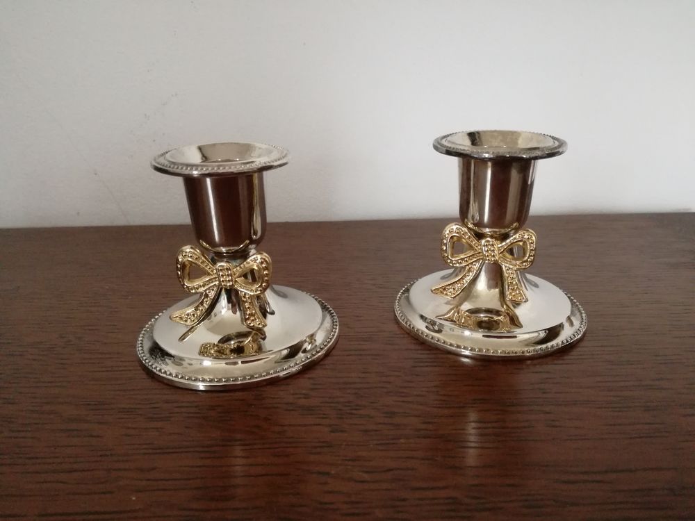 2 petits bougeoirs en  argent 30 Barentin (76)