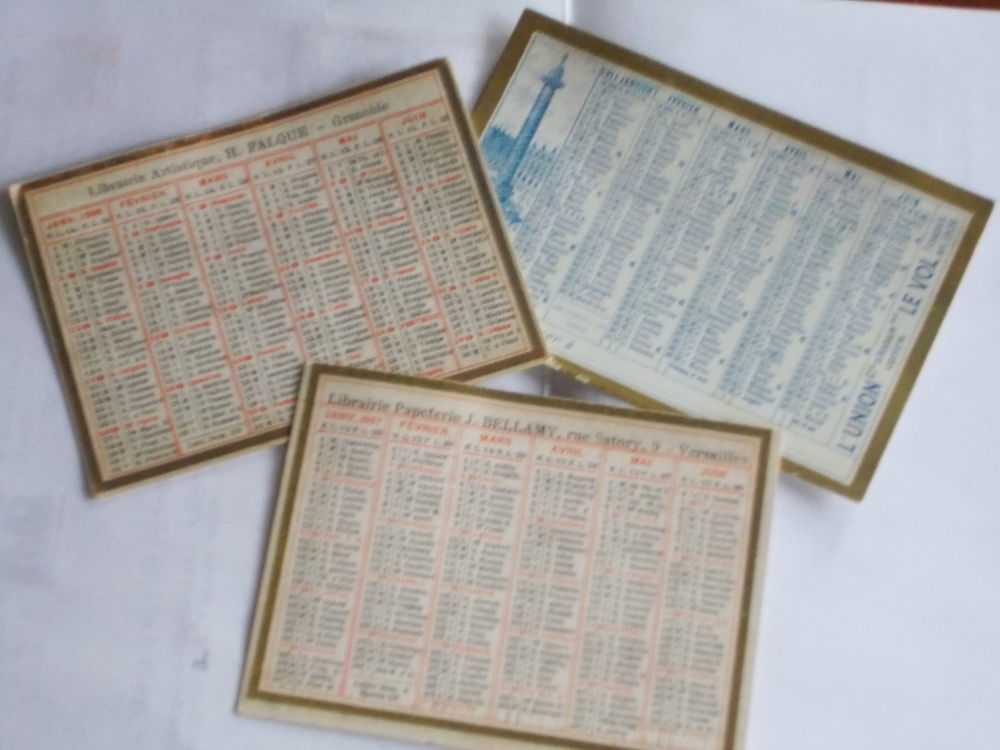 lot de 3 petits calendriers de poche prix en baisse 20 Chissey-en-Morvan (71)