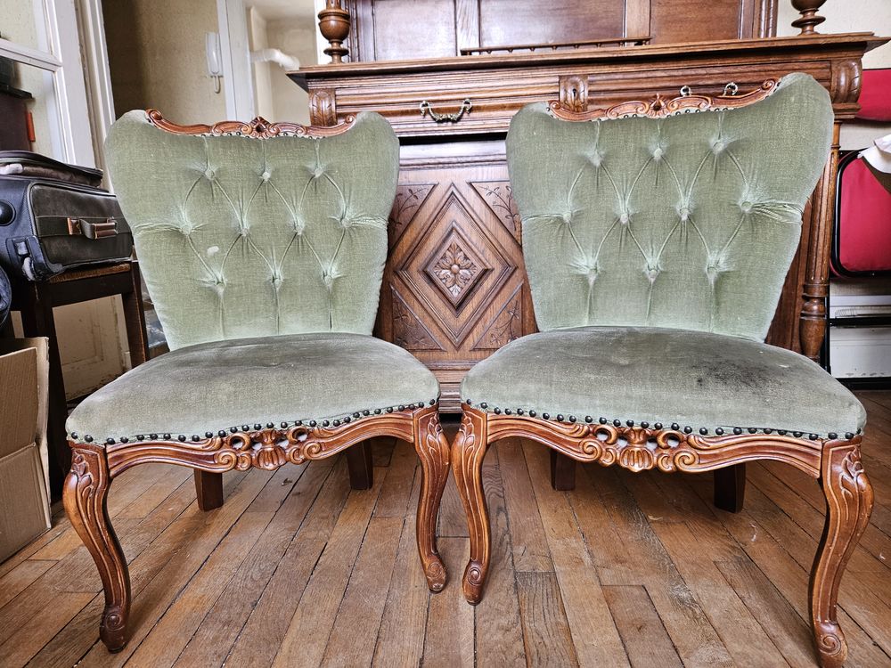 Lot 2 petits Fauteuils crapauds anciens 100 Paris 12 (75)
