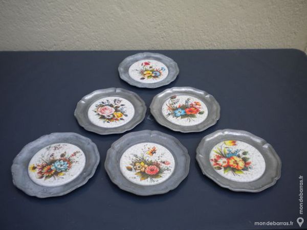 6 PETITS SOUS-VERRES   Fleurs   15 Dammarie-les-Lys (77)
