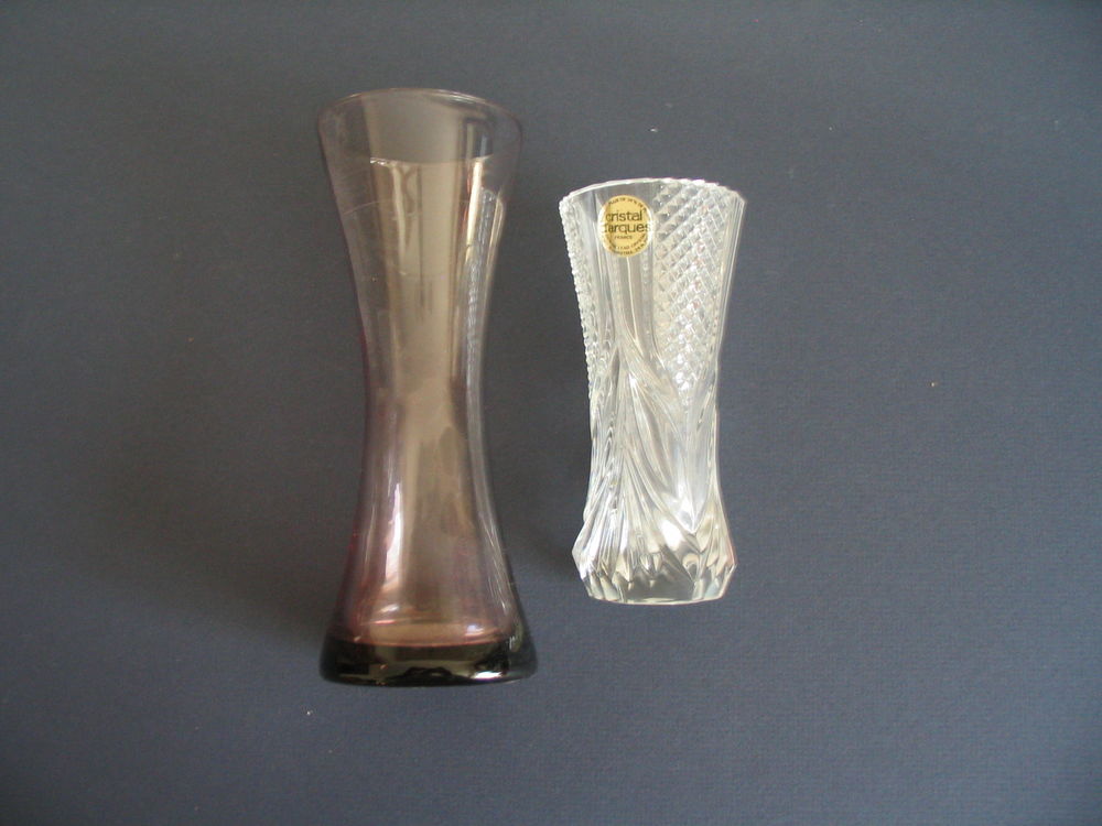 Petits vases cristal et verre fumé 5 Wolxheim (67)
