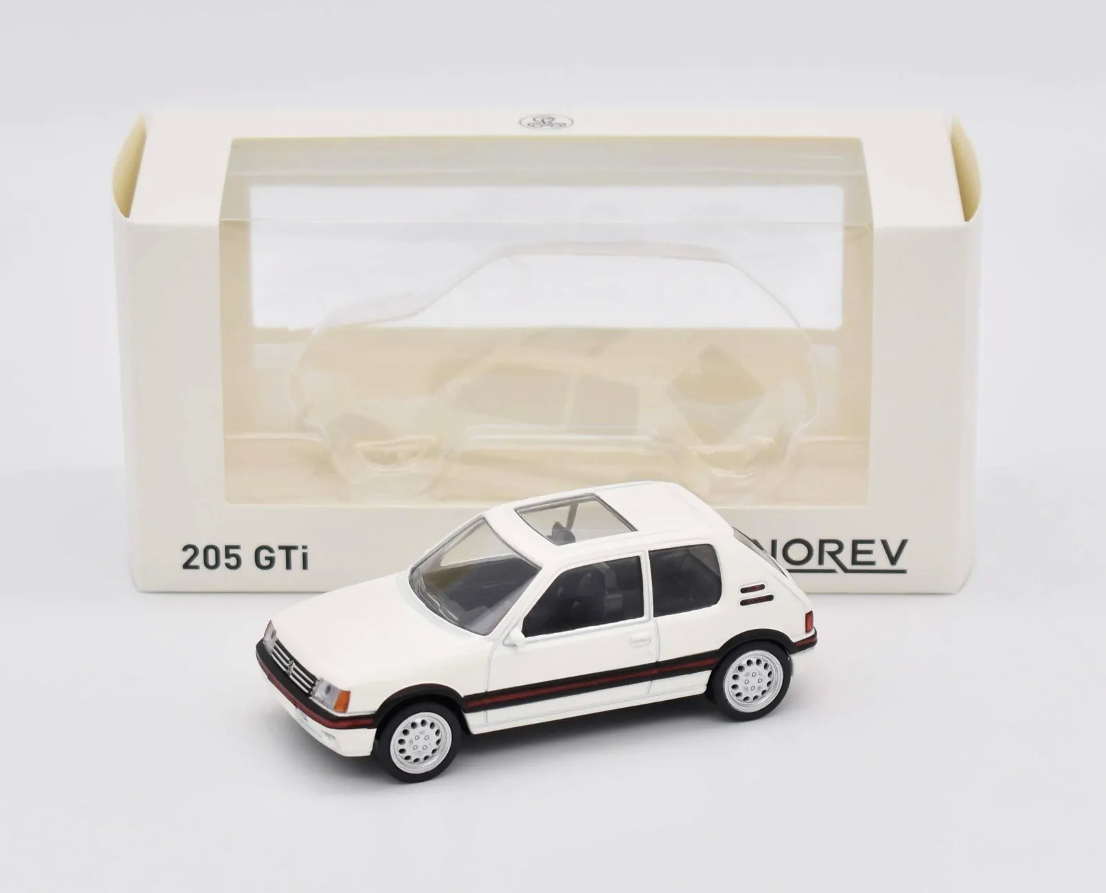 Peugeot 205 GTI 1.6 Blanc Meije 1986 NOREV 1/43 15 Clayeures (54)