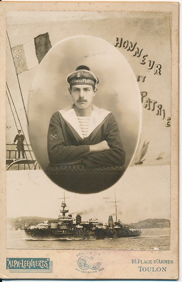 Photographie Militaire Marine �quipages de la Flotte Toulon 35 Loches (37)