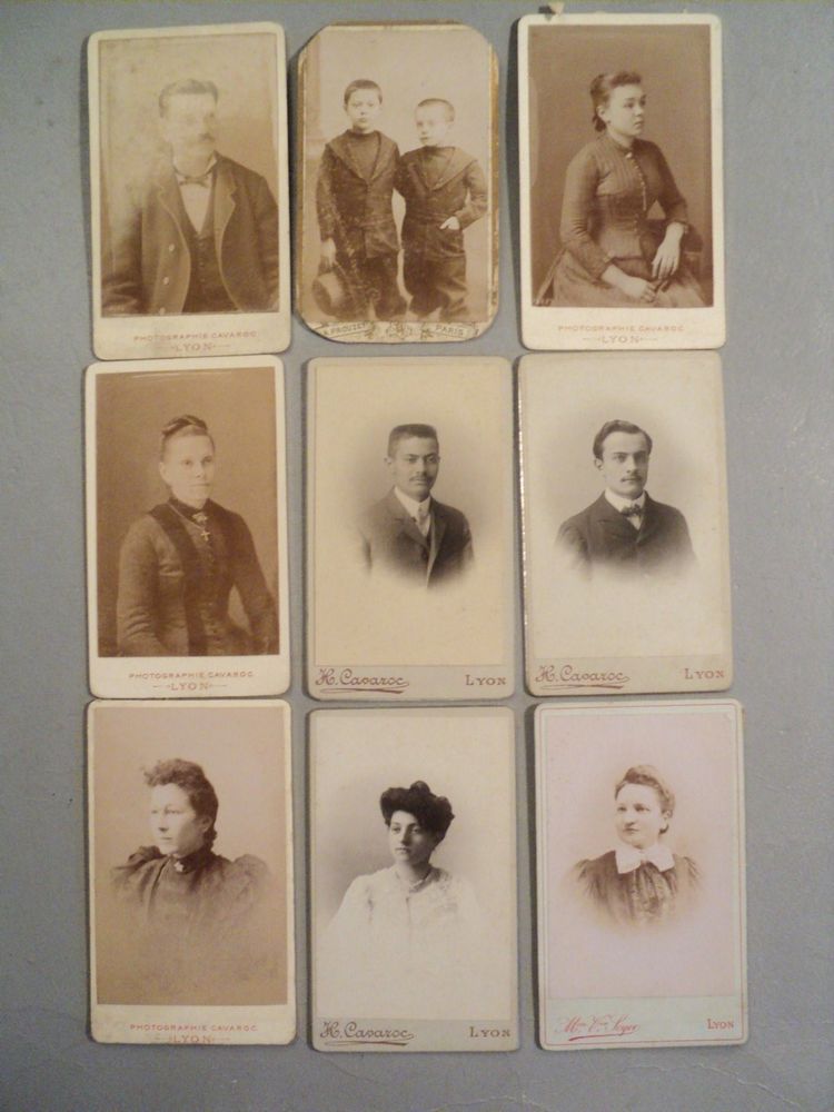 Lot Photographies Portraits CDV Photographes Lyon 8 Lyon 1 (69)
