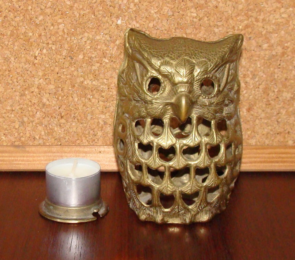 Photophore en laiton  chouette  15 Antony (92)