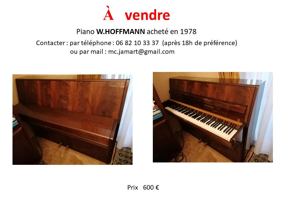 Piano droit HOFFMANN 600 Cros De Cagnes (06)