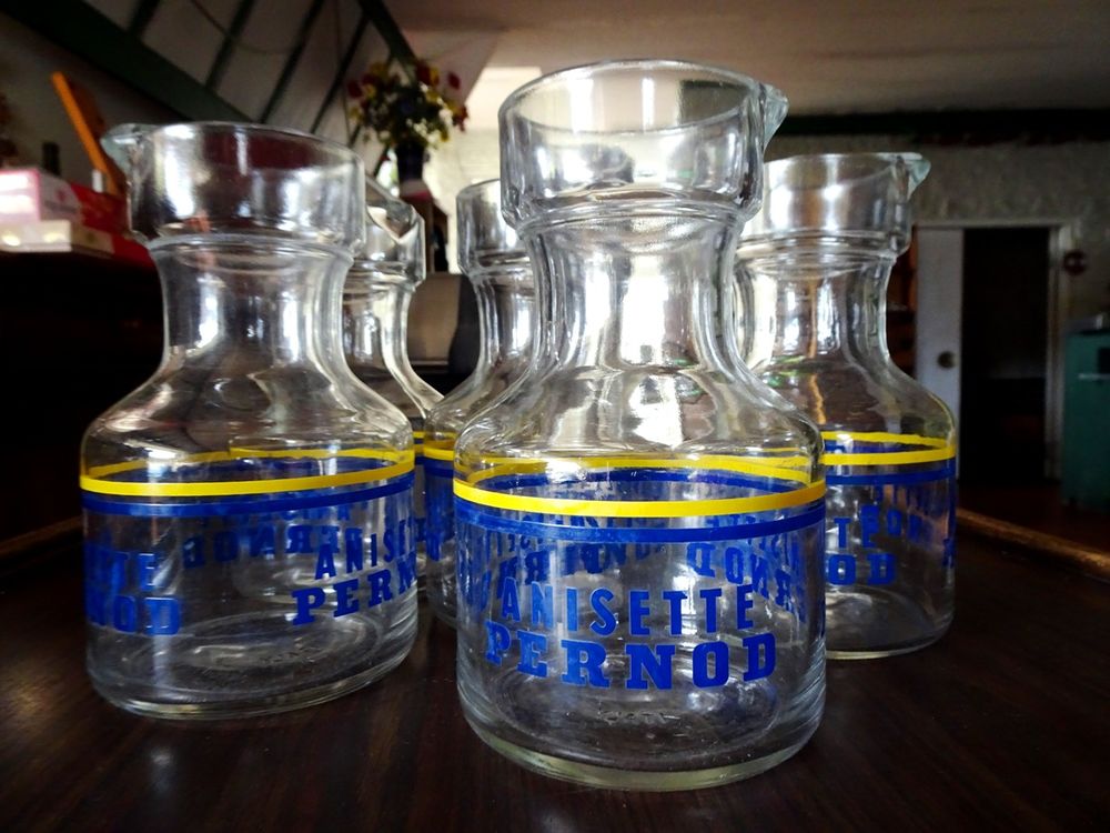 Pichet carafe verre anisette Pernod 50cl collection 5 Monflanquin (47)